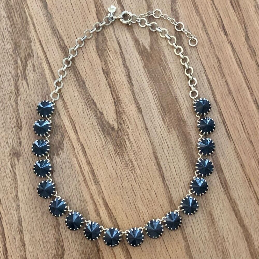 J.Crew | Rivoli Collar Necklace | Dark Navy and Gold